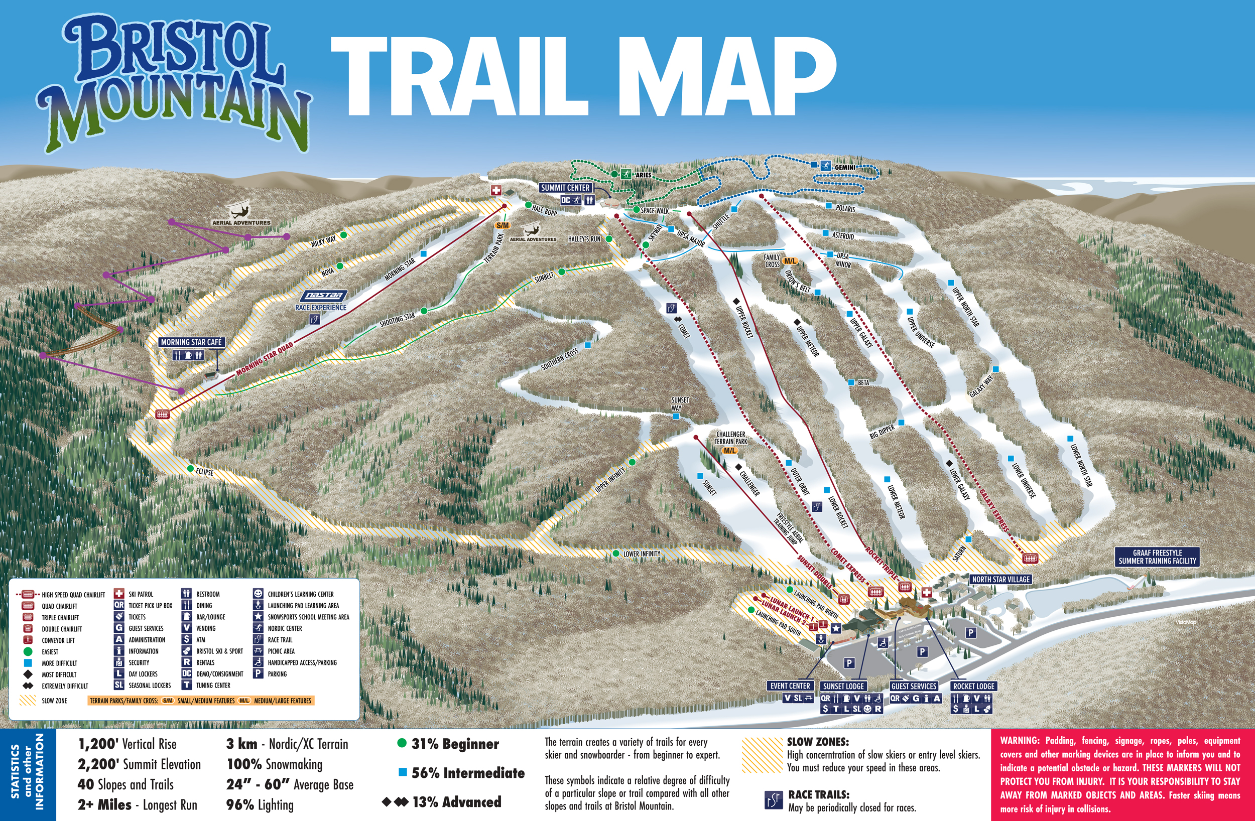 Bristol Mountain Trail Map | Please call (585) 374-6000 to speak with a representative for a verbal description.